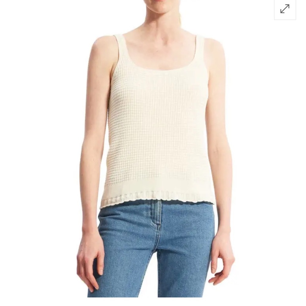 Theory Cream Fitted Tank Top